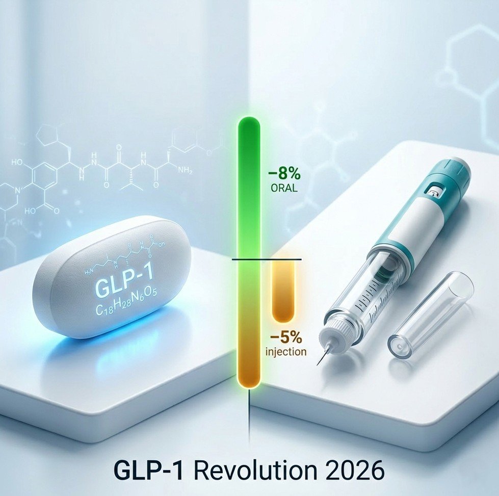 GLP-1 Ozempic 2026 — Eli Lilly orforglipron pill vs semaglutide Wegovy injection: clinical efficacy comparison from WHO-commissioned trials