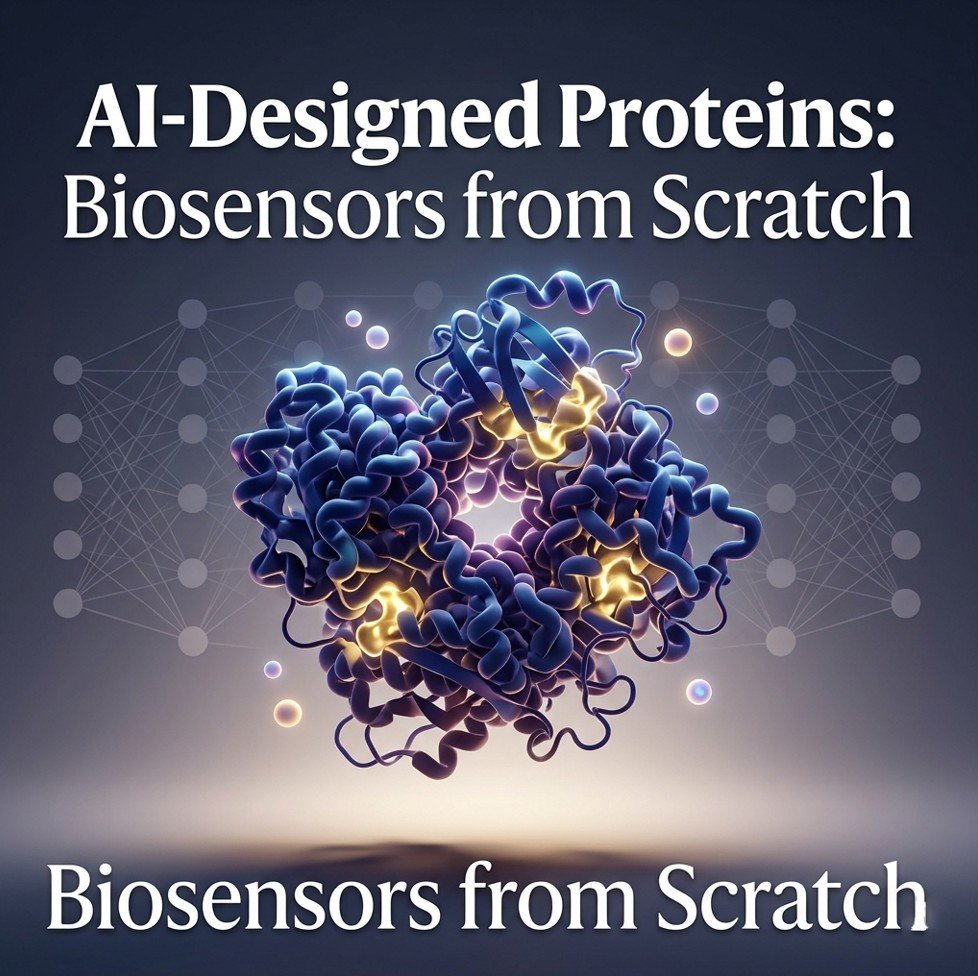 AI-designed proteins binding to cortisol and drug molecules in a cinematic 3D molecular visualization