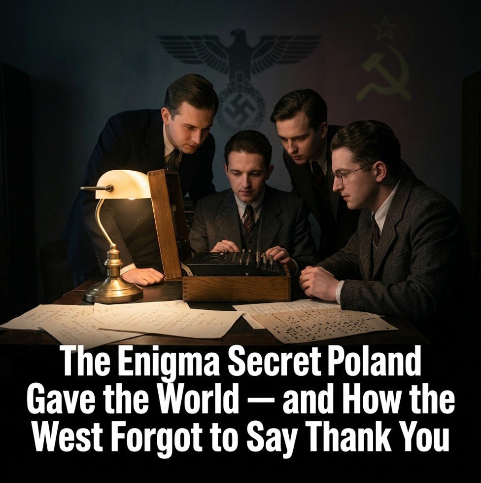 Three Polish Enigma codebreakers Marian Rejewski Jerzy Różycki Henryk Zygalski working on decryption in Warsaw 1930s