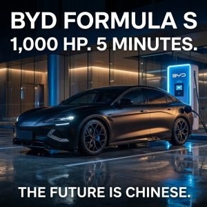 BYD Formula S electric sedan 1000 HP at 1MW charging station