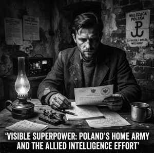 Polish Home Army intelligence officer transmitting wartime reports to Allied command, Warsaw 1943
