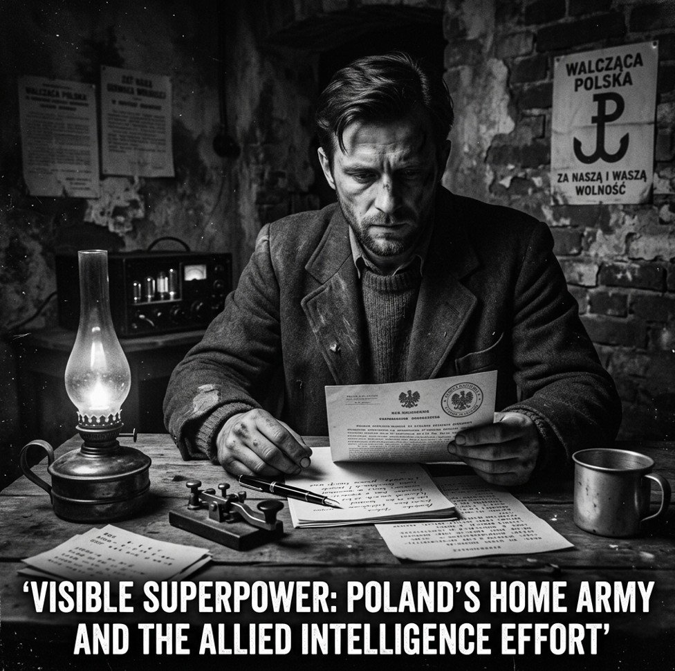 Polish Home Army intelligence officer transmitting wartime reports to Allied command, Warsaw 1943
