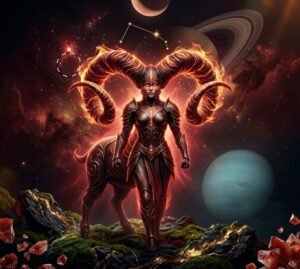 Fairy Astrola Aries horoscope July 2026 — cosmic illustration with zodiac symbol and stars
