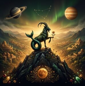 Fairy Astrola Capricorn horoscope July 2026 — cosmic illustration with zodiac symbol and stars