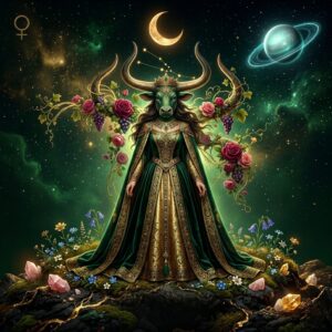 Fairy Astrola Taurus horoscope July 2026 — cosmic illustration with zodiac symbol and stars